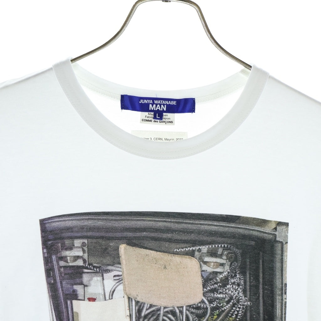 JUNYA WATANABE COMME des GARCONS(ジュンヤワタナベ コムデギャルソン) 25AW AD2025 フロントプリント クルーネック半袖Tシャツ カットソー ホワイト WP-T003