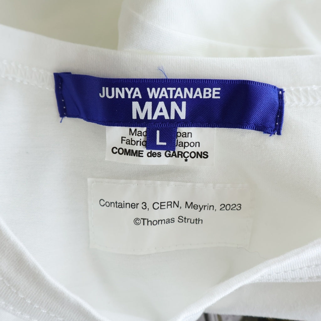 JUNYA WATANABE COMME des GARCONS(ジュンヤワタナベ コムデギャルソン) 25AW AD2025 フロントプリント クルーネック半袖Tシャツ カットソー ホワイト WP-T003