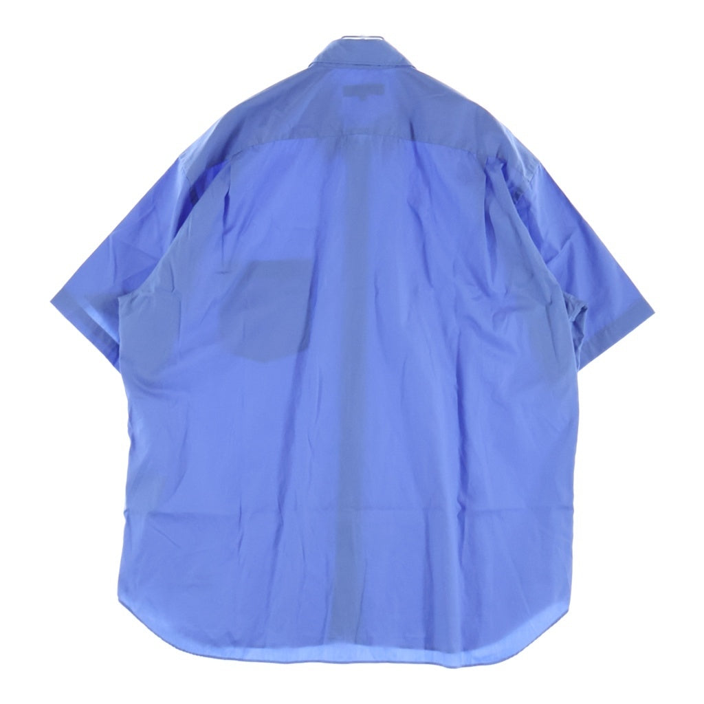 COMME des GARCONS HOMME(コムデギャルソンオム) 25SS AD2024 LOGO SHORT SLEEVE SHIRT ロゴ刺繍 ショートスリーブ 半袖シャツ ブルー HO-B103