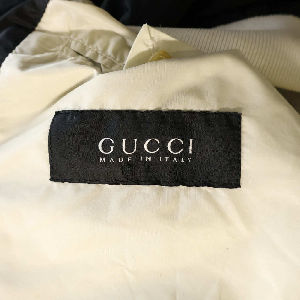 GUCCI(グッチ) 胸ロゴワッペン 襟コットン ナイロンジャケット ジップアップブルゾン ブラック 188830 Z9687