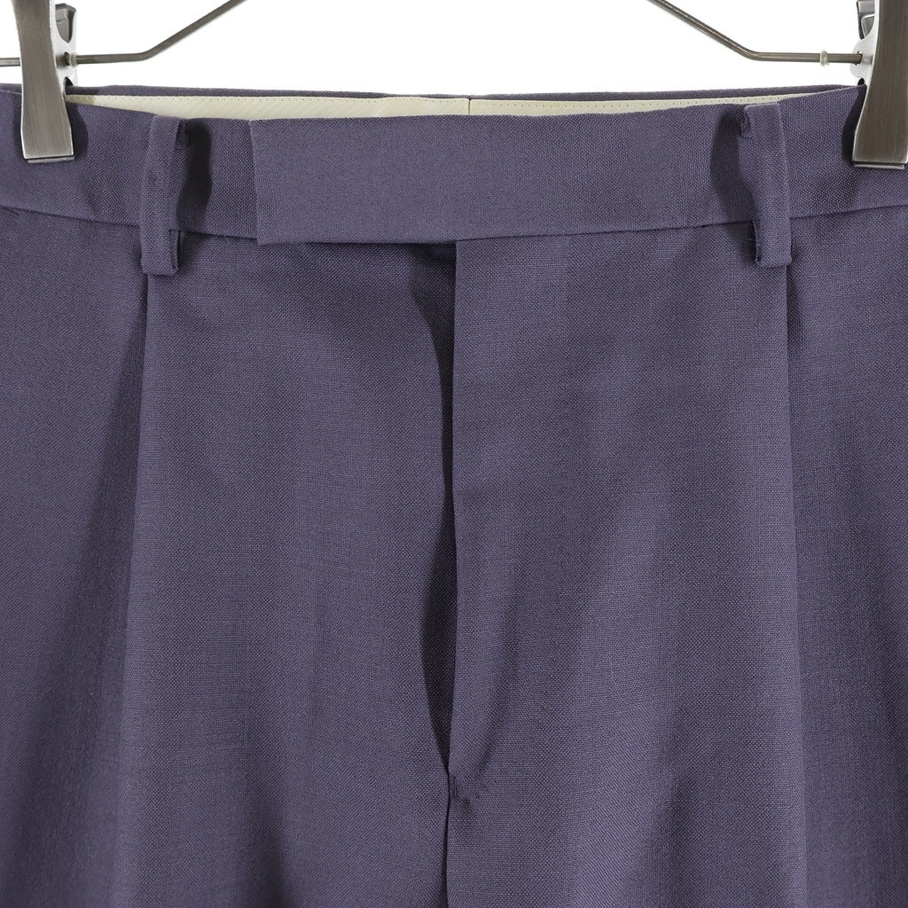WACKO MARIA(ワコマリア) ×DORMEUIL PLEATED TROUSERS ドーメル 1タック ウールスラックスパンツ パープル