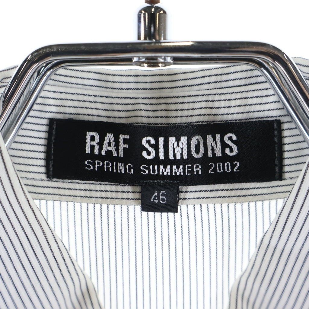 RAF SIMONS(ラフシモンズ) 02SS ARCIVE アーカイブ テロ期 ストライプ ボタンダウン 半袖シャツ ホワイト