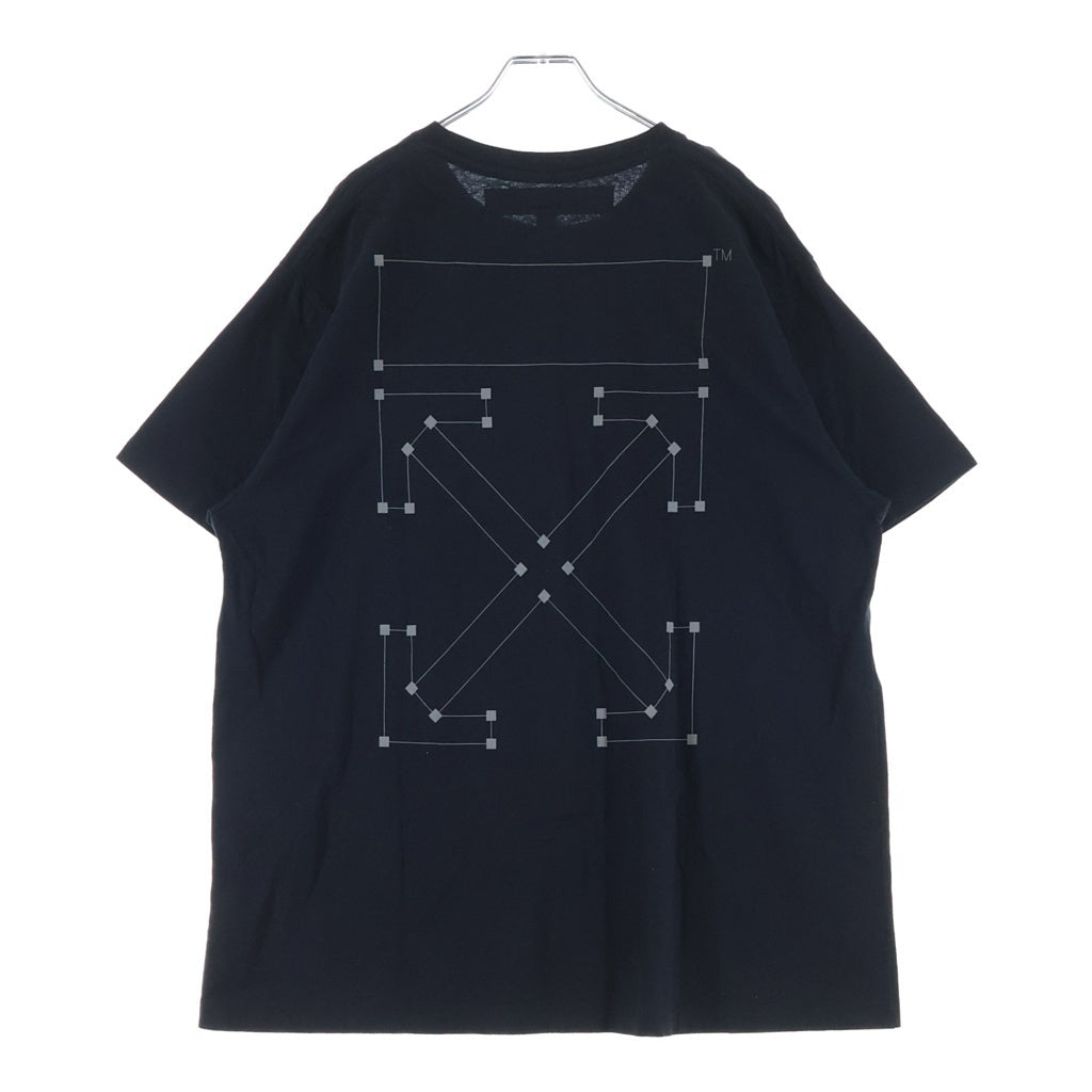 OFF-WHITE(オフホワイト) BACKBONE ARROW バックボーンアロー クルーネック 半袖Tシャツ カットソー ブラック OMAA038E19185001