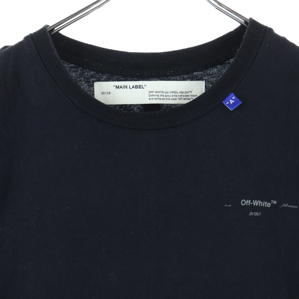 OFF-WHITE(オフホワイト) BACKBONE ARROW バックボーンアロー クルーネック 半袖Tシャツ カットソー ブラック OMAA038E19185001