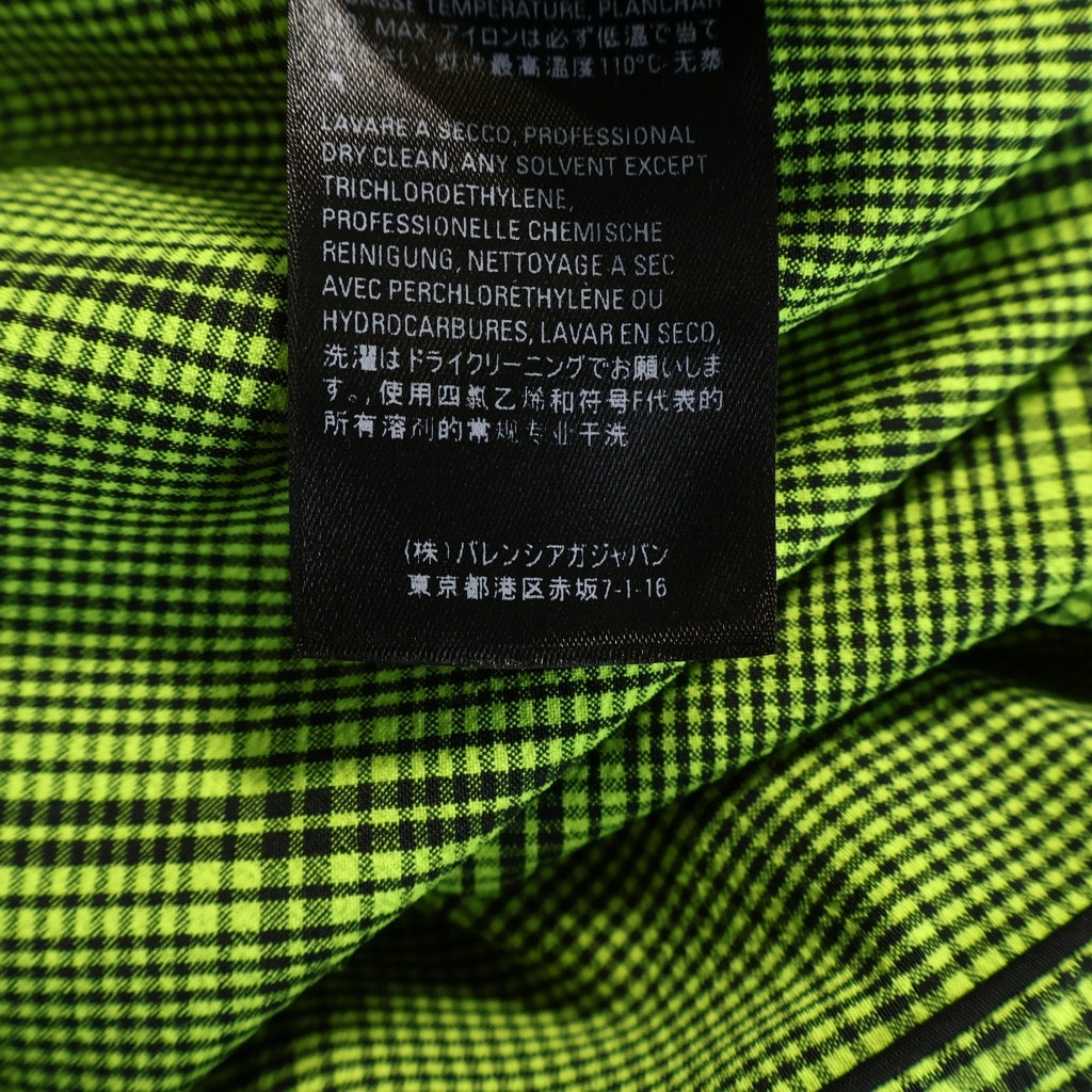 BALENCIAGA(バレンシアガ) オーバーサイズ レギュラーカラー 長袖チェックシャツ イエロー 626768 TIO06