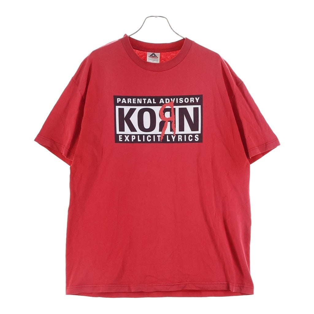 VINTAGE(ヴィンテージ) 90-00S KORN PARENTAL ADVISORY EXPLICIT LYRICS ALSTYLE コーン ペアレンタル・アドバイザリー フロントプリント半袖Tシャツ