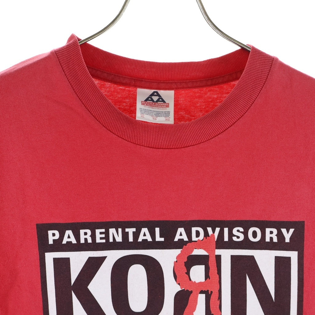 VINTAGE(ヴィンテージ) 90-00S KORN PARENTAL ADVISORY EXPLICIT LYRICS ALSTYLE コーン ペアレンタル・アドバイザリー フロントプリント半袖Tシャツ