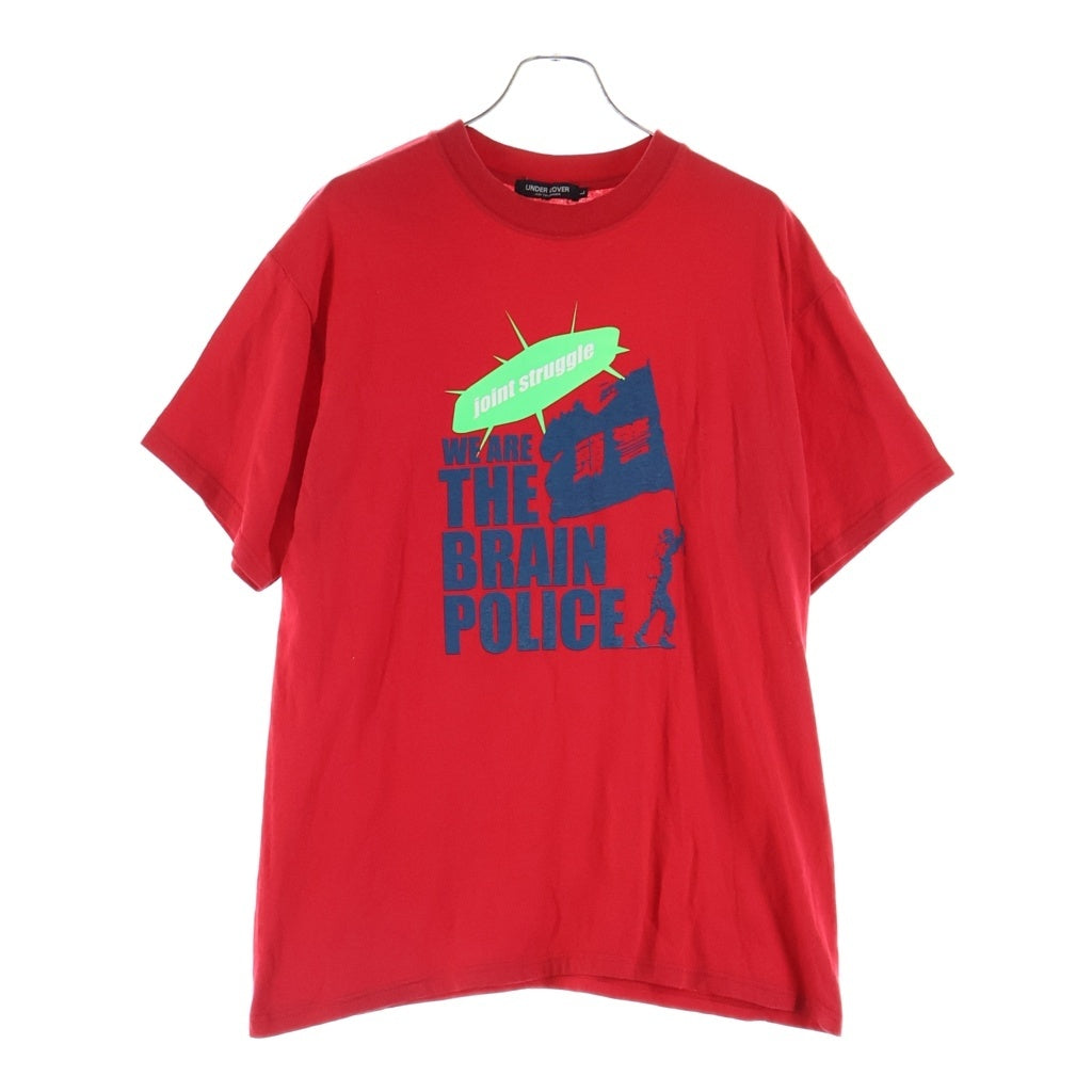 UNDERCOVER(アンダーカバー) ×頭脳警察 WE ARE THE BRAIN POLICE ARCHIEVE TEE ウィーアーザブレインポリス フロントプリントTシャツ 半袖クルーネックカットソー レッド