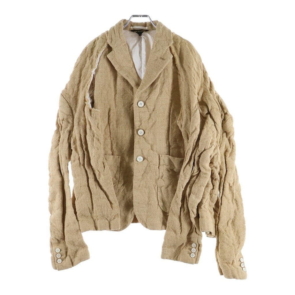 COMME des GARCONS(コムデギャルソン) 26SS AD2025 袖切り離しデザイン 3Bジュート テーラードジャケット ベージュ GQ-J023