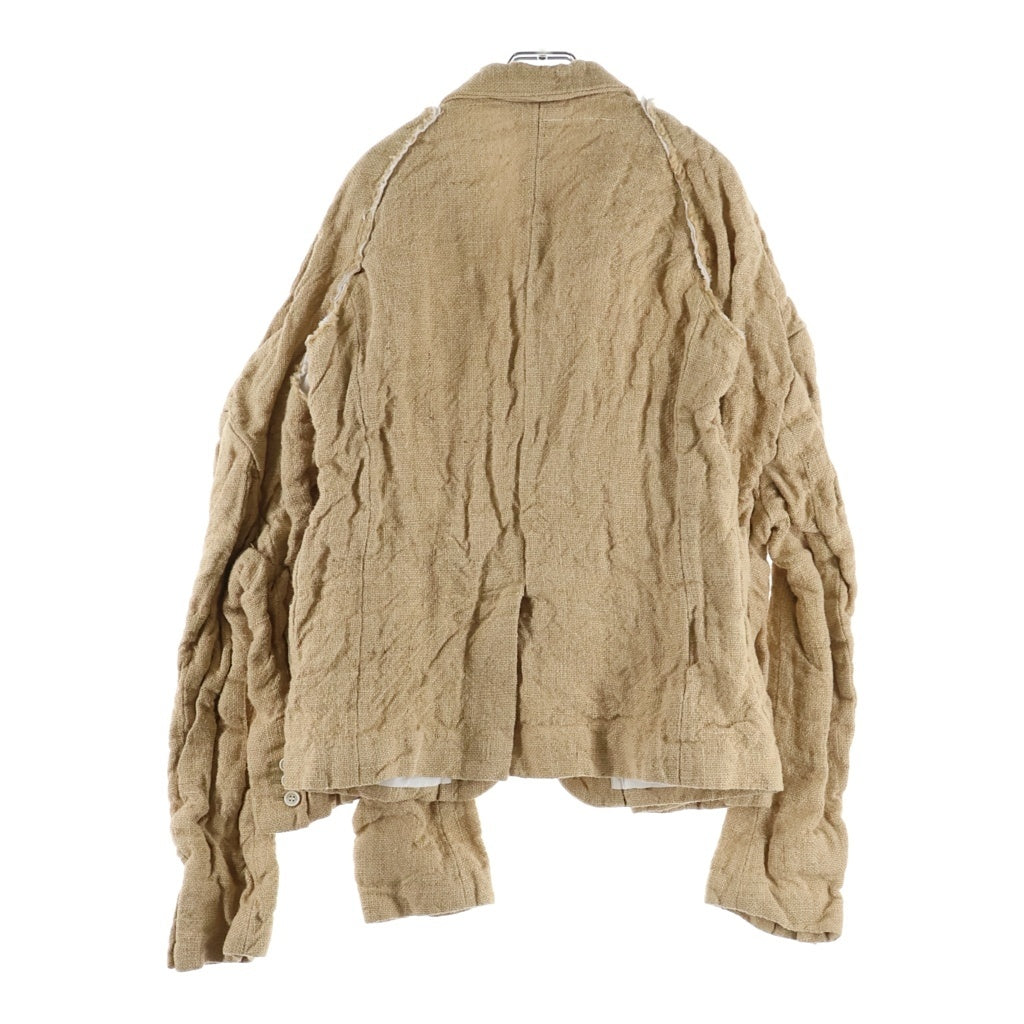 COMME des GARCONS(コムデギャルソン) 26SS AD2025 袖切り離しデザイン 3Bジュート テーラードジャケット ベージュ GQ-J023