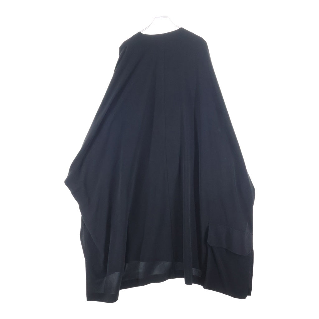 Y's(ワイズ) TA/PE CREPE DE CHINE COLLARLESS DOLMAN COAT テープ クレープ ノーカラー ドルマンコート レディース ブラック YW-C15-500