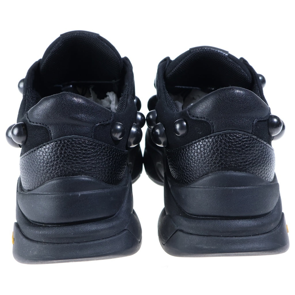 Y's(ワイズ) SYNTHETIC LEATHER DOT DAD SNEAKER ドットデザイン レザー ダッドスニーカー レディース ブラック YK-E01-993