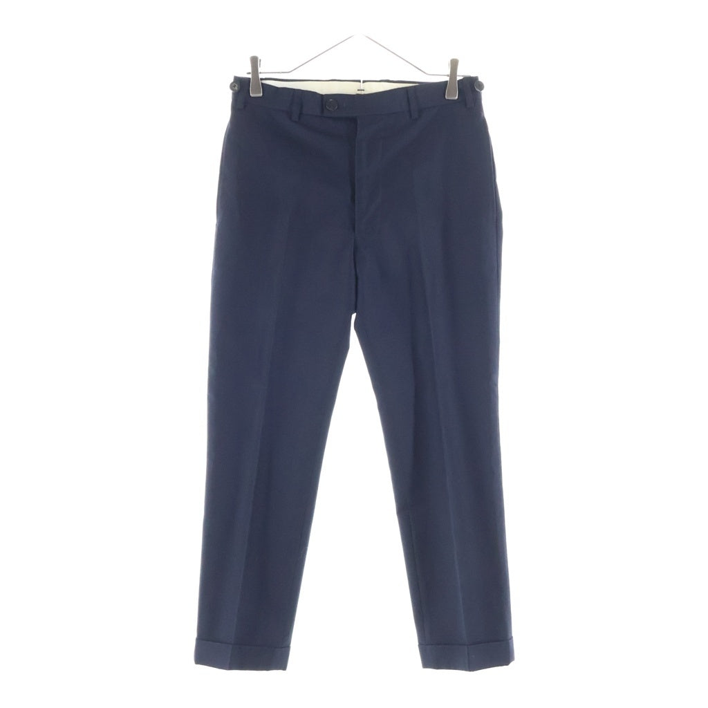 VISVIM(ヴィスヴィム) HIGH-WATER SLACKS モヘア混 ウール リネン サイドアジェスター付き テーパード ハイウォータースラックス パンツ ネイビー 0116205008020