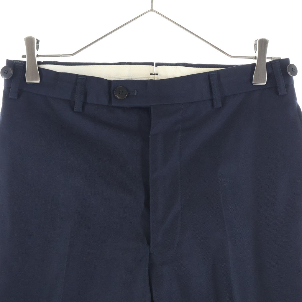 VISVIM(ヴィスヴィム) HIGH-WATER SLACKS モヘア混 ウール リネン サイドアジェスター付き テーパード ハイウォータースラックス パンツ ネイビー 0116205008020