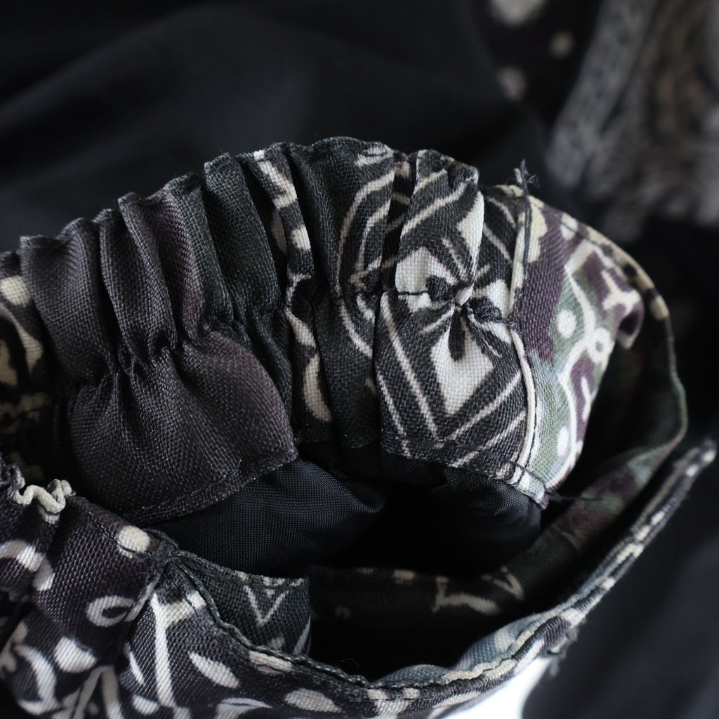 NEIGHBORHOOD(ネイバーフッド) 21AW BANDANA CHOPPED DOWN / E-JKT ペイズリー柄 バンダナチョップド ジップアップフーデッドダウンジャケット ブラック/グレー 212TSNH-JKM11