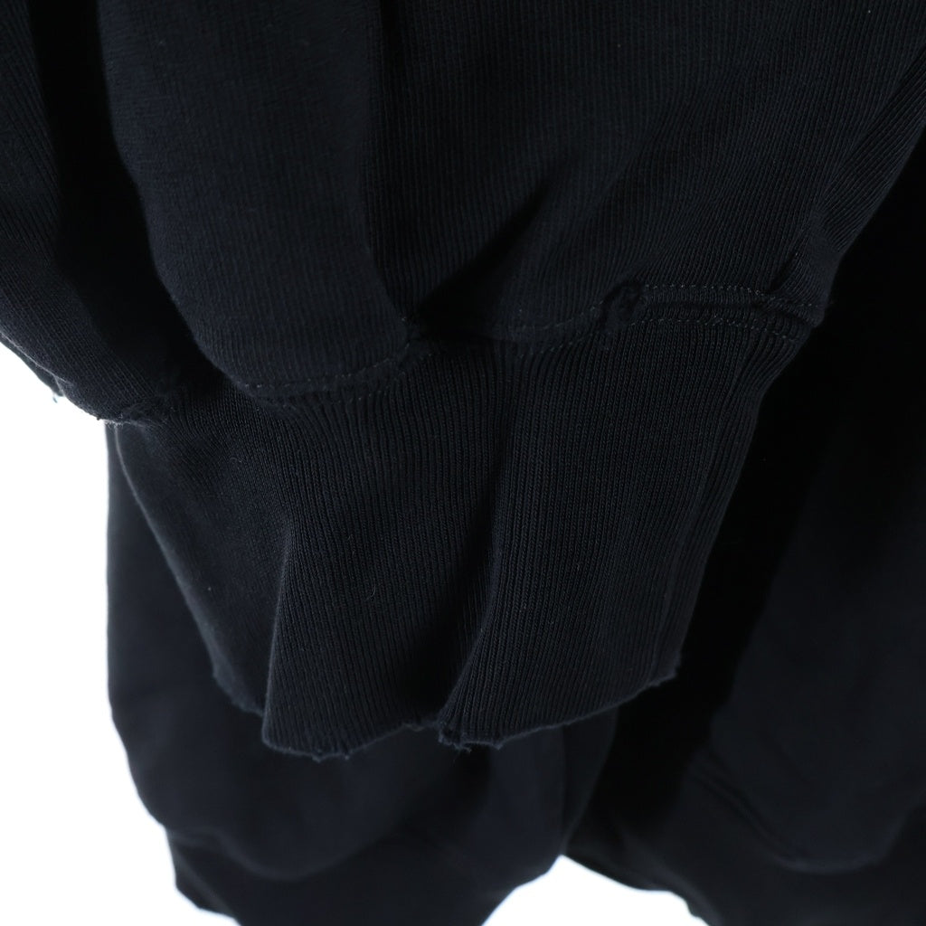 BALENCIAGA(バレンシアガ) 22AW Destroyed DESTROYED LOGO PRINT HOODIE デストロイダメージ加工 ロゴエンブロイダリー プルオーバースウェットパーカー フーディー ブラック 729361 TNVL2