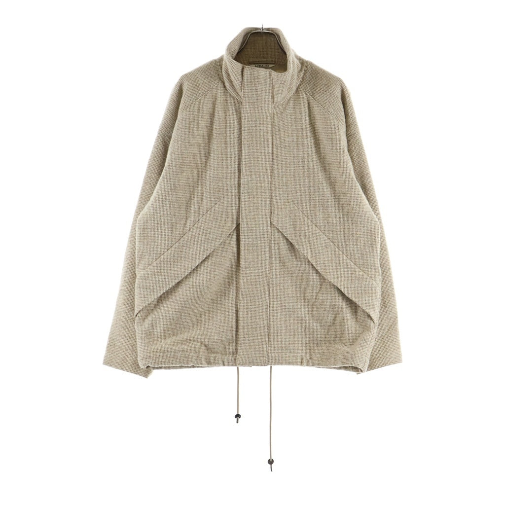 AURALEE(オーラリー) 22AW WOOL HAIRLINE LIGHT TWEED ZIP BLOUSON ウール ヘアライン ライト ツイード ジップアップ ブルゾンジャケット ベージュ A22AB01DT