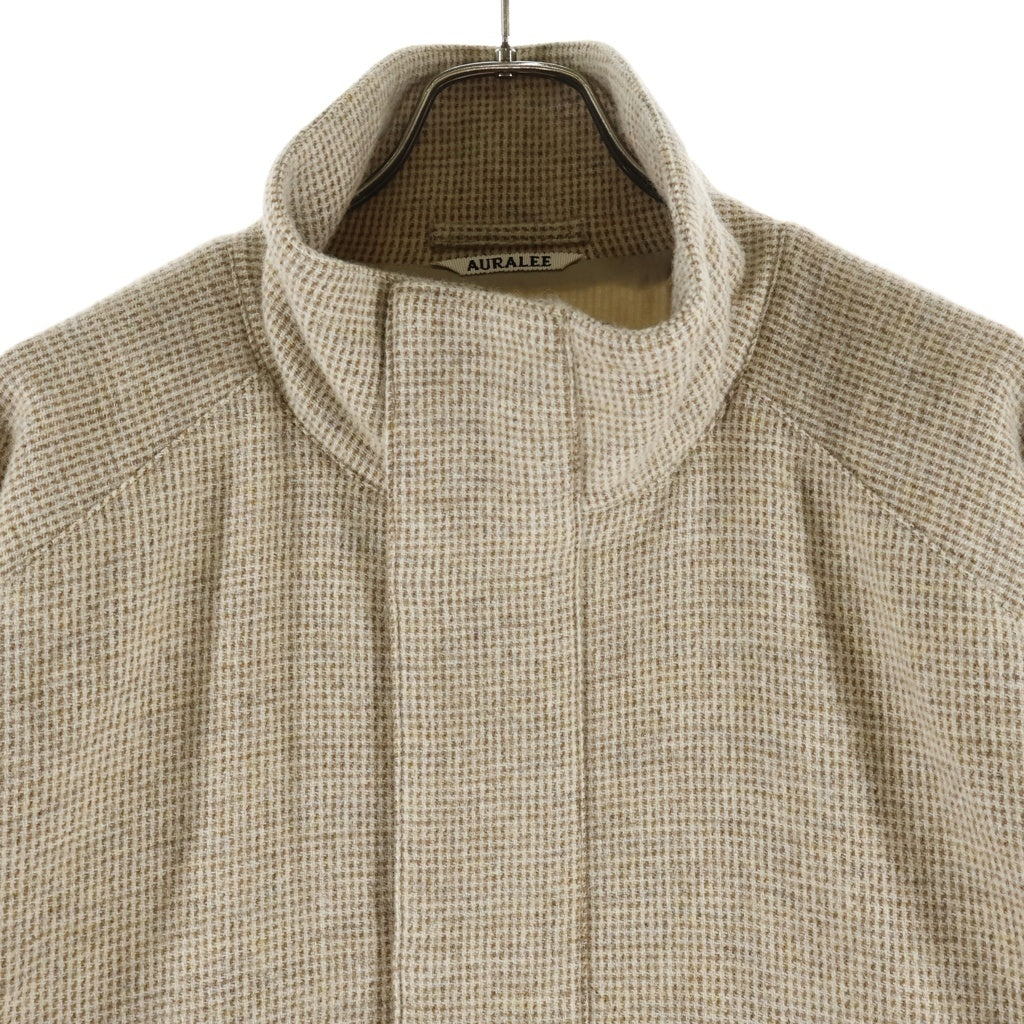 AURALEE(オーラリー) 22AW WOOL HAIRLINE LIGHT TWEED ZIP BLOUSON ウール ヘアライン ライト ツイード ジップアップ ブルゾンジャケット ベージュ A22AB01DT
