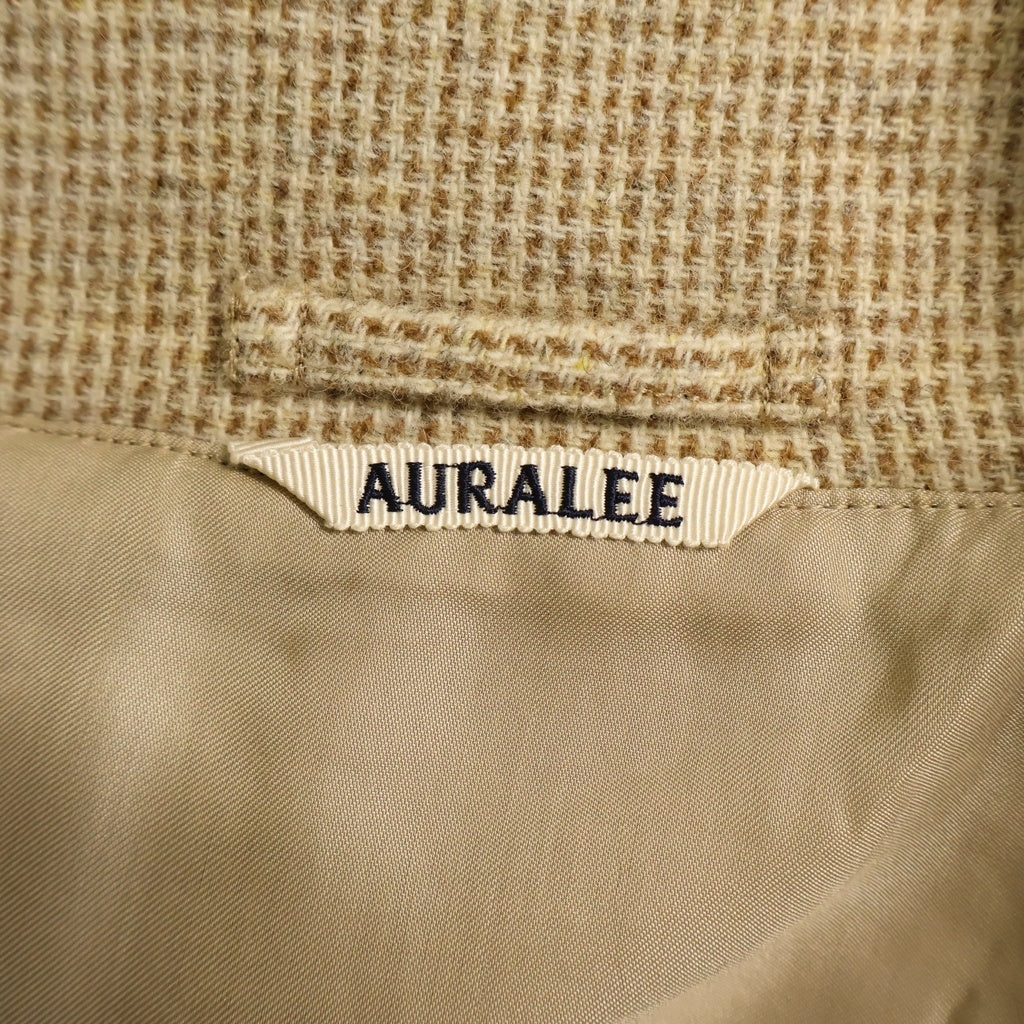 AURALEE(オーラリー) 22AW WOOL HAIRLINE LIGHT TWEED ZIP BLOUSON ウール ヘアライン ライト ツイード ジップアップ ブルゾンジャケット ベージュ A22AB01DT