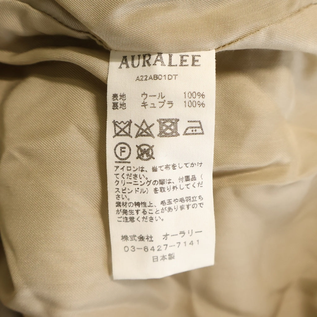 AURALEE(オーラリー) 22AW WOOL HAIRLINE LIGHT TWEED ZIP BLOUSON ウール ヘアライン ライト ツイード ジップアップ ブルゾンジャケット ベージュ A22AB01DT