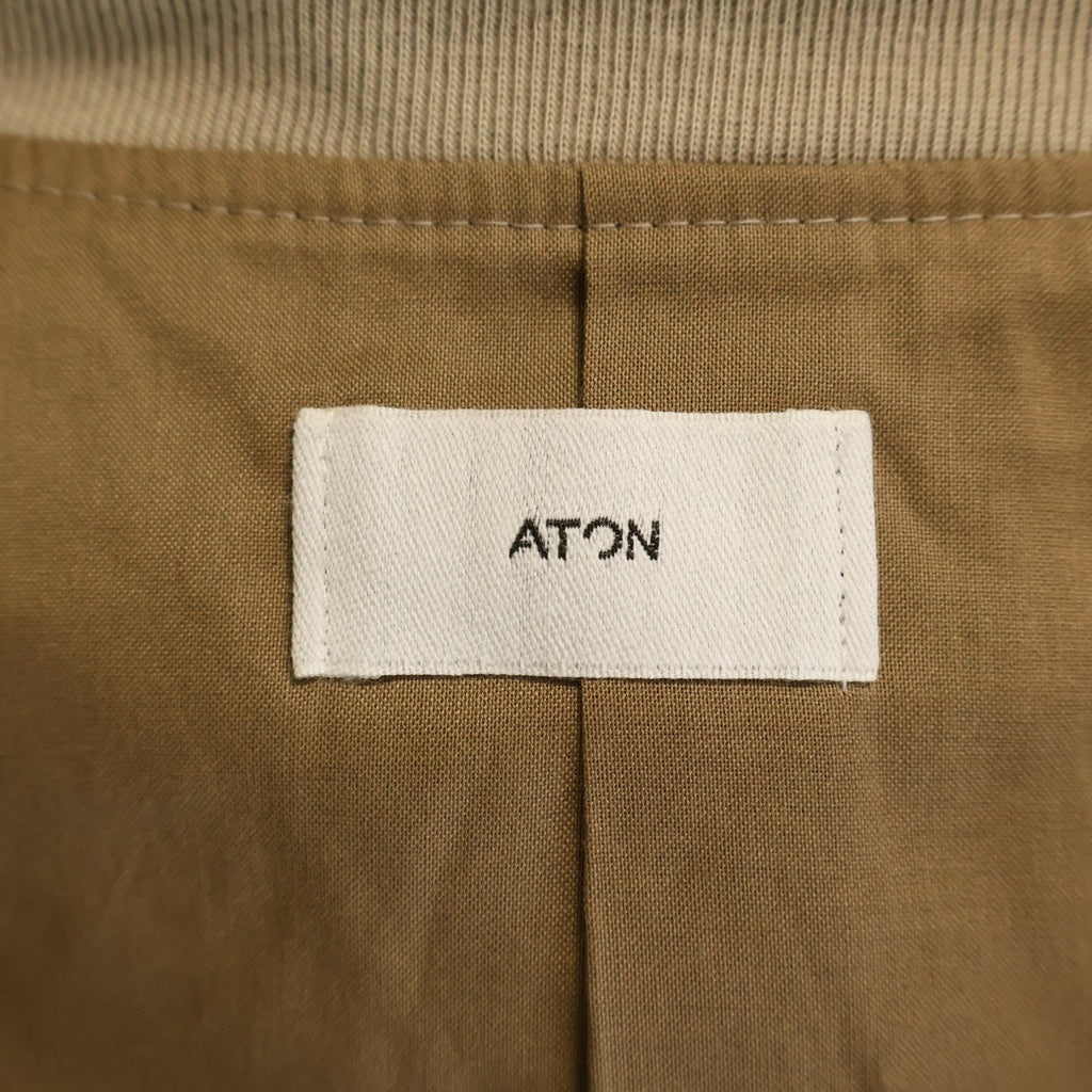 ATON(エイトン) KYOTO TSURIZOME FL JACKET キョウト ツリゾメ ナイロン ブルゾン フライトジャケット ベージュ JKAGSM06