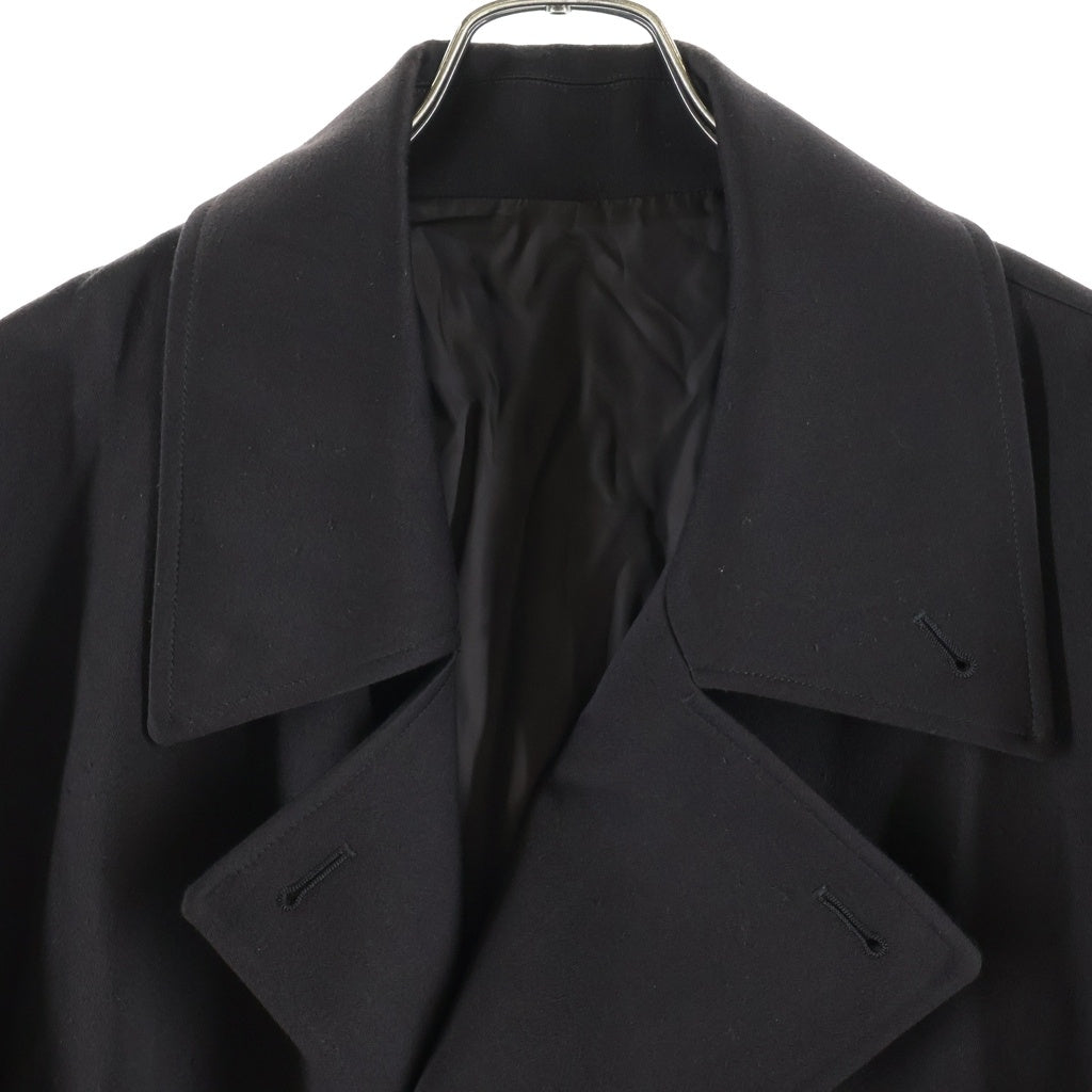 ssstein(シュタイン) W/SI SATIN OVERSIZED DOUBLE BREAST BLOUSON ウール シルク サテン オーバーサイズ ダブルブレスト ブルゾンジャケット ブラック ST.1064