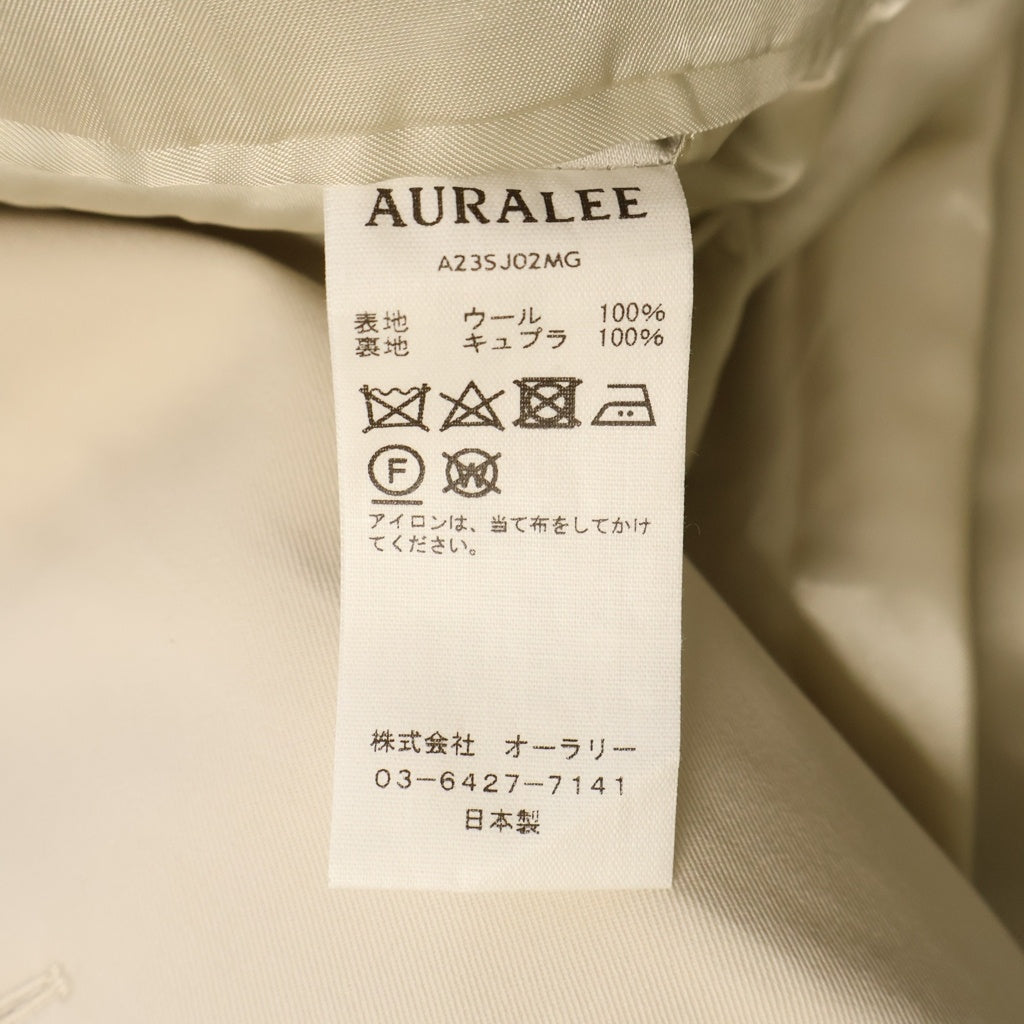AURALEE(オーラリー) LIGHT WOOL MAX GABARDINE JACKET ライト ウール マックス ギャバジン テーラードジャケット ホワイト A23J02MG