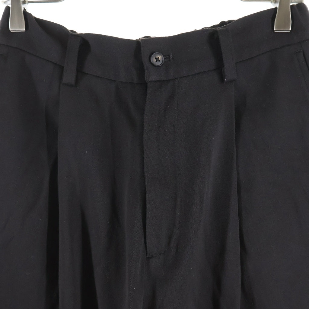 ssstein(シュタイン) W/SI SATIN TWIST SEAM WIDE EASY TROUSERS ウール イージー ワイドトラウザーズ スラックスパンツ ブラック ST.1098