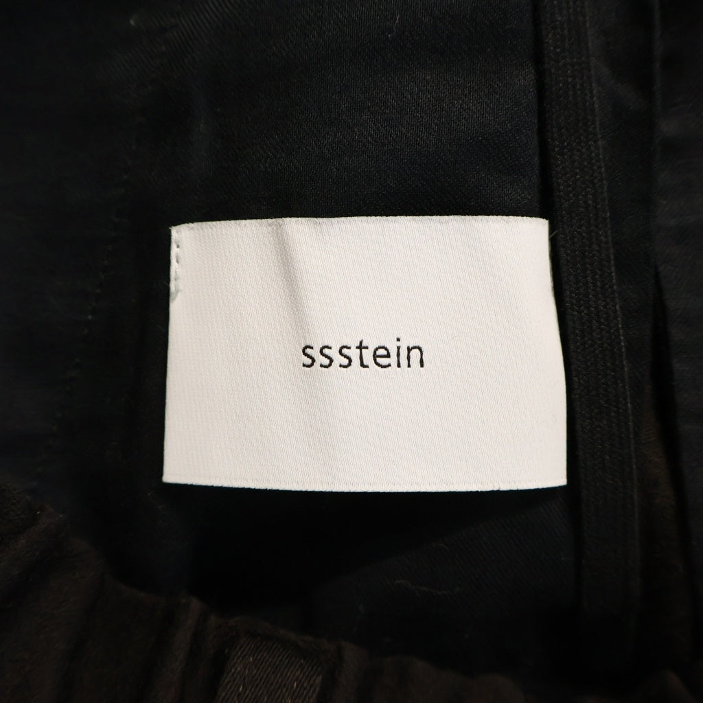 ssstein(シュタイン) W/SI SATIN TWIST SEAM WIDE EASY TROUSERS ウール イージー ワイドトラウザーズ スラックスパンツ ブラック ST.1098