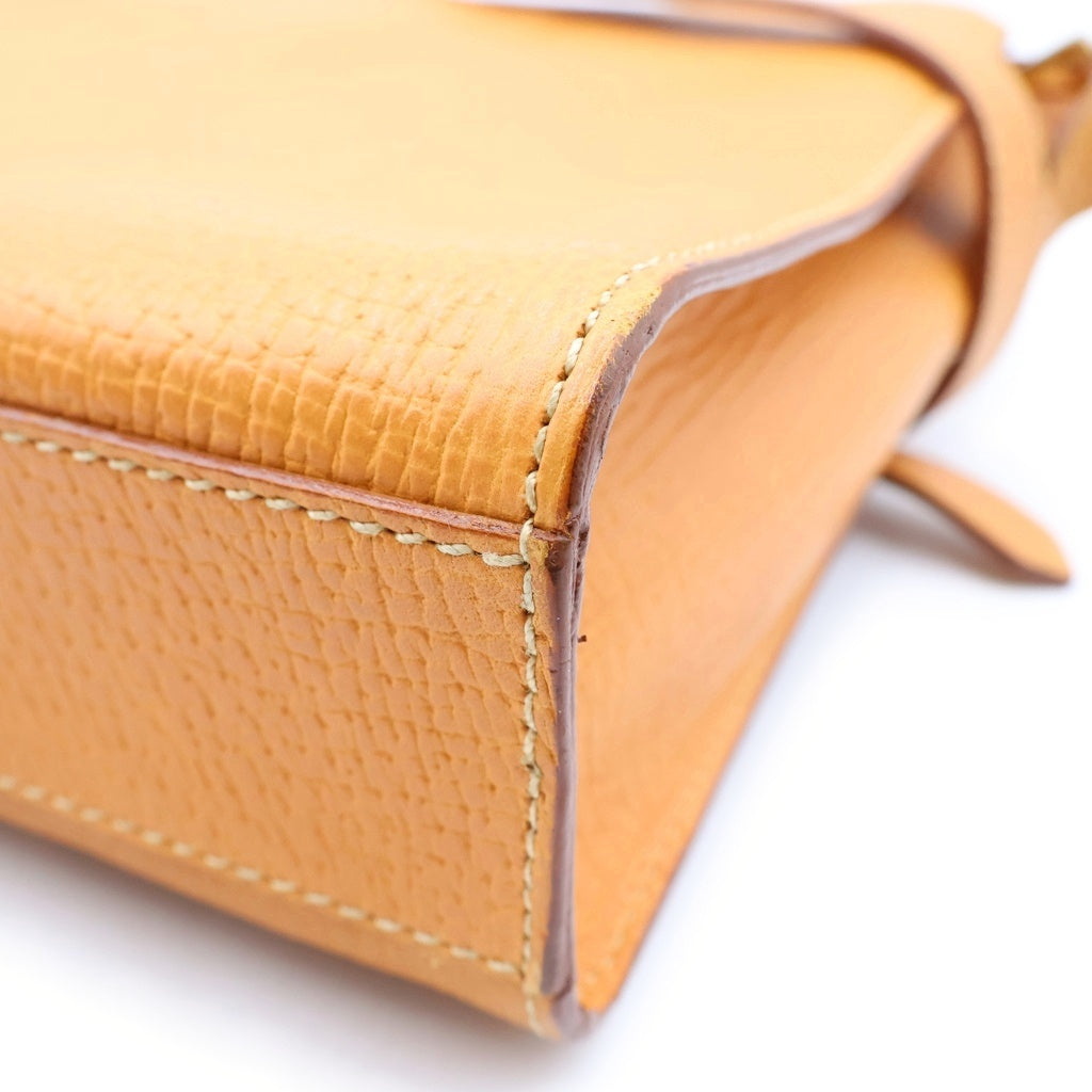 LOEWE(ロエベ) OLD 型押しレザー クロスボディ ショルダーバッグ オレンジ レディース