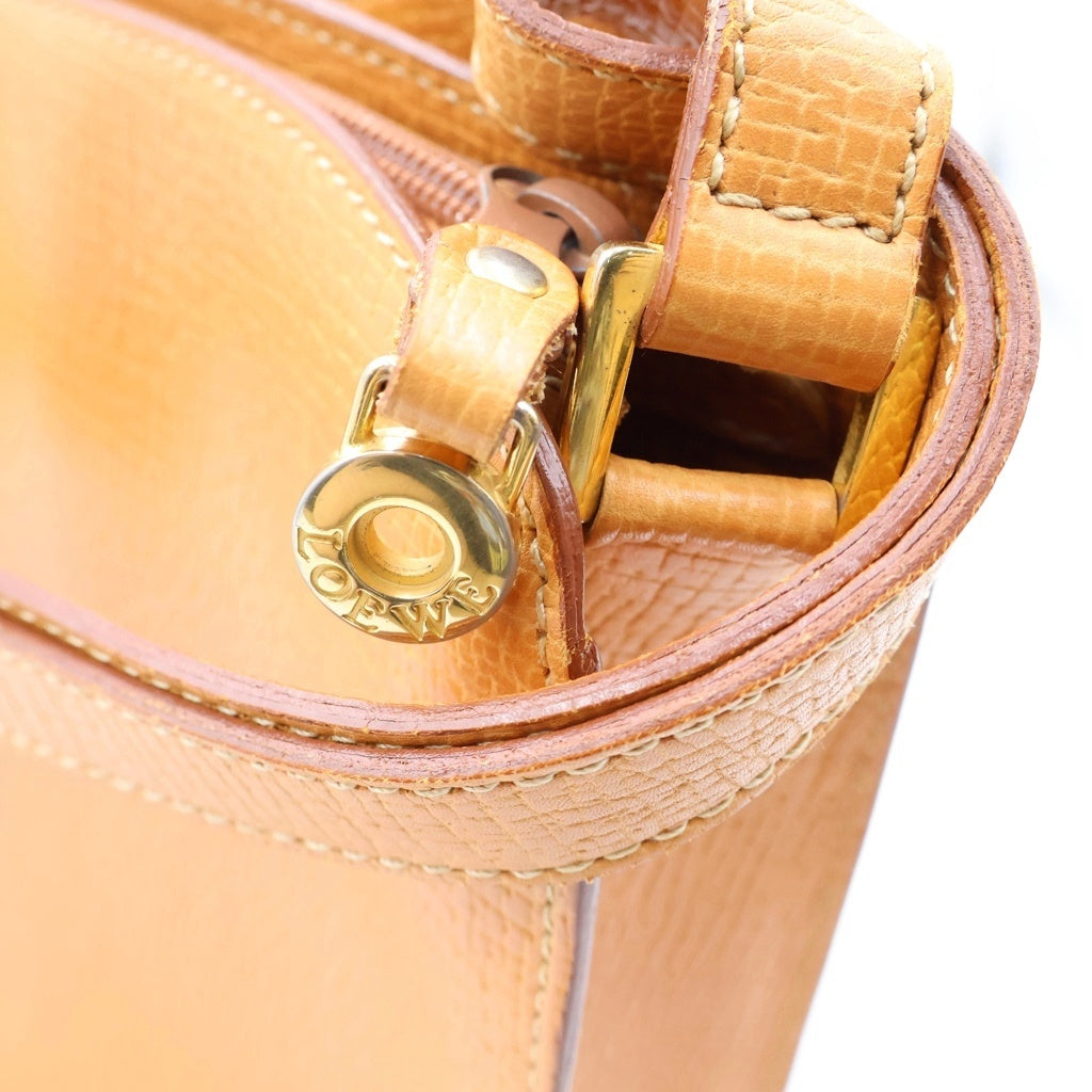 LOEWE(ロエベ) OLD 型押しレザー クロスボディ ショルダーバッグ オレンジ レディース