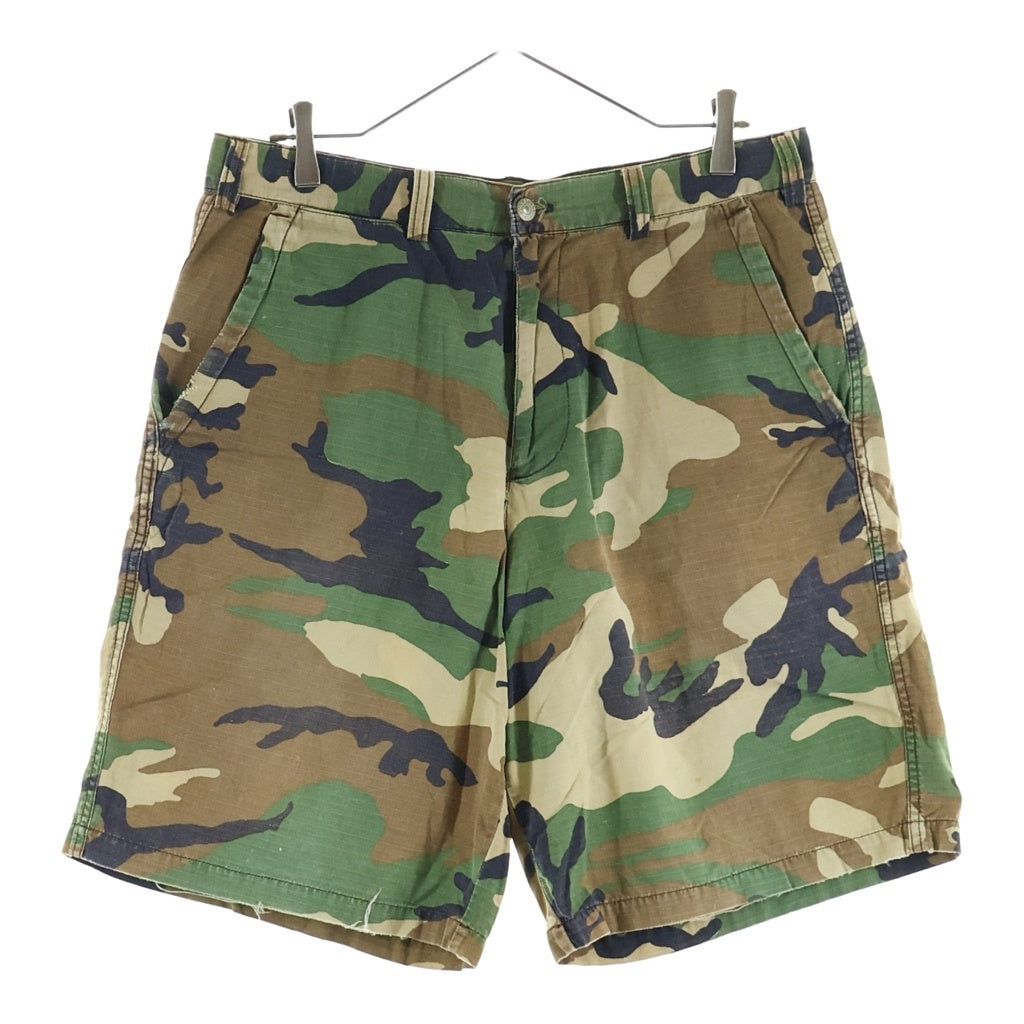 STUSSY(ステューシー) 90S OLD オールド 紺タグ リップストップ カモ柄 ハーフパンツ ショーツ カーキ