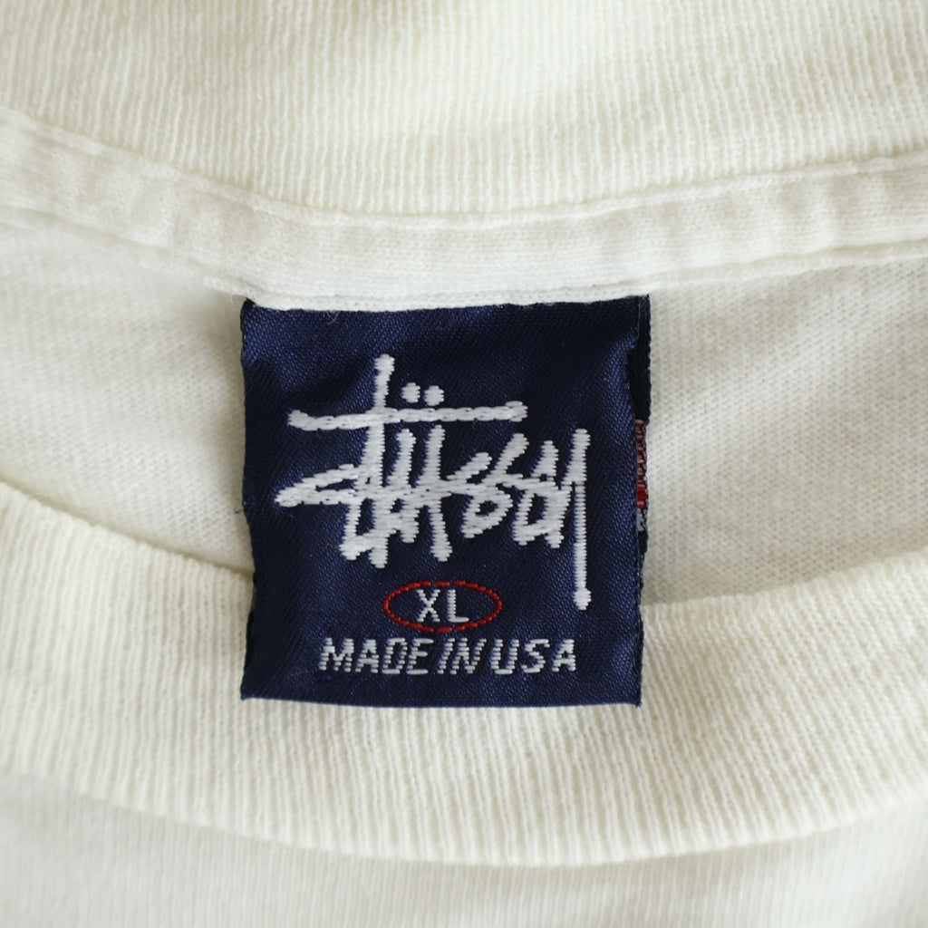 STUSSY(ステューシー) 90S OLD オールド 紺タグ ドラゴン クルーネック半袖Tシャツ カットソー ホワイト