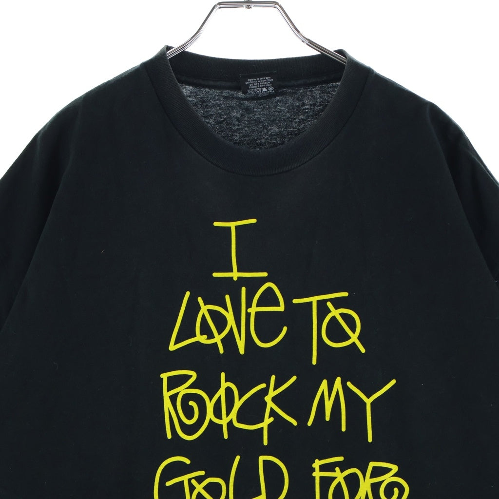 STUSSY(ステューシー) 00S OLD ROCK MY GOLD オールド ロックマイゴールド クルーネック半袖Tシャツ カットソー ブラック
