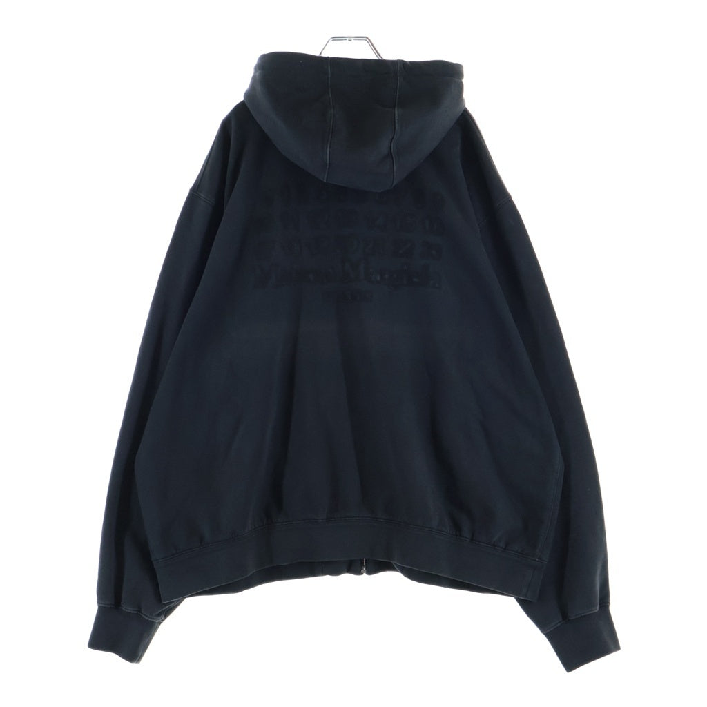 Maison Margiela(メゾンマルジェラ) 24AW オーバーサイズ ロゴエンブロイダー ジップアップ フーデッド スウェット パーカー グレー S50HG0046