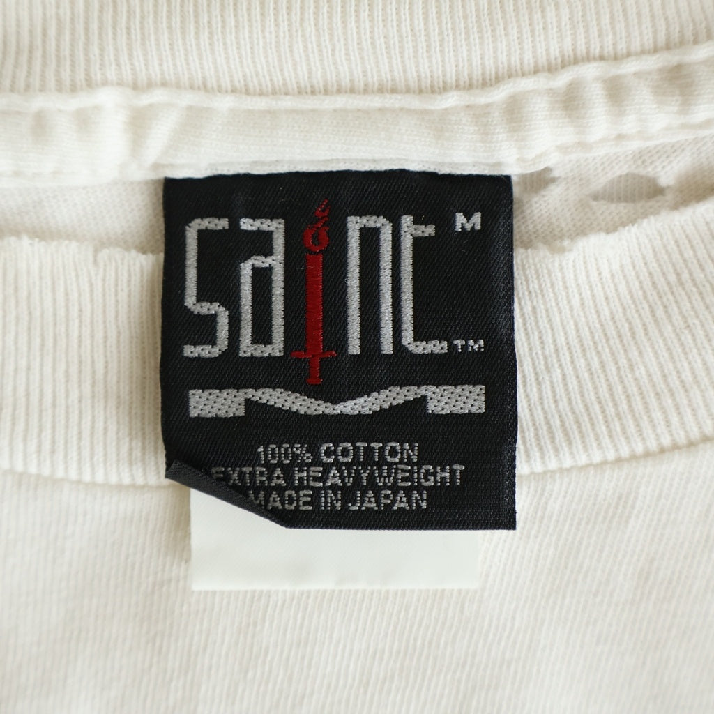 SAINT MICHAEL(セントマイケル) 25SS SS TEE / SAINT YOURSELF セントユアセルフロゴプリント クルーネック半袖Tシャツ カットソー ホワイト SM-HR8-0000-020