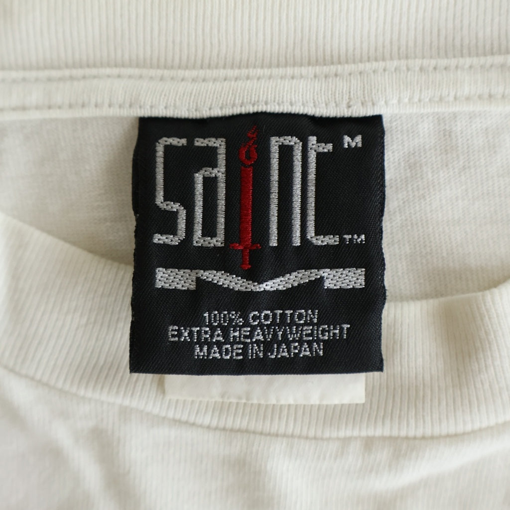 SAINT MICHAEL(セントマイケル) 24SS SS TEE / SAINT WAR セントウォープリント クルーネック半袖Tシャツ カットソー ホワイト SM-YS8-0000-007