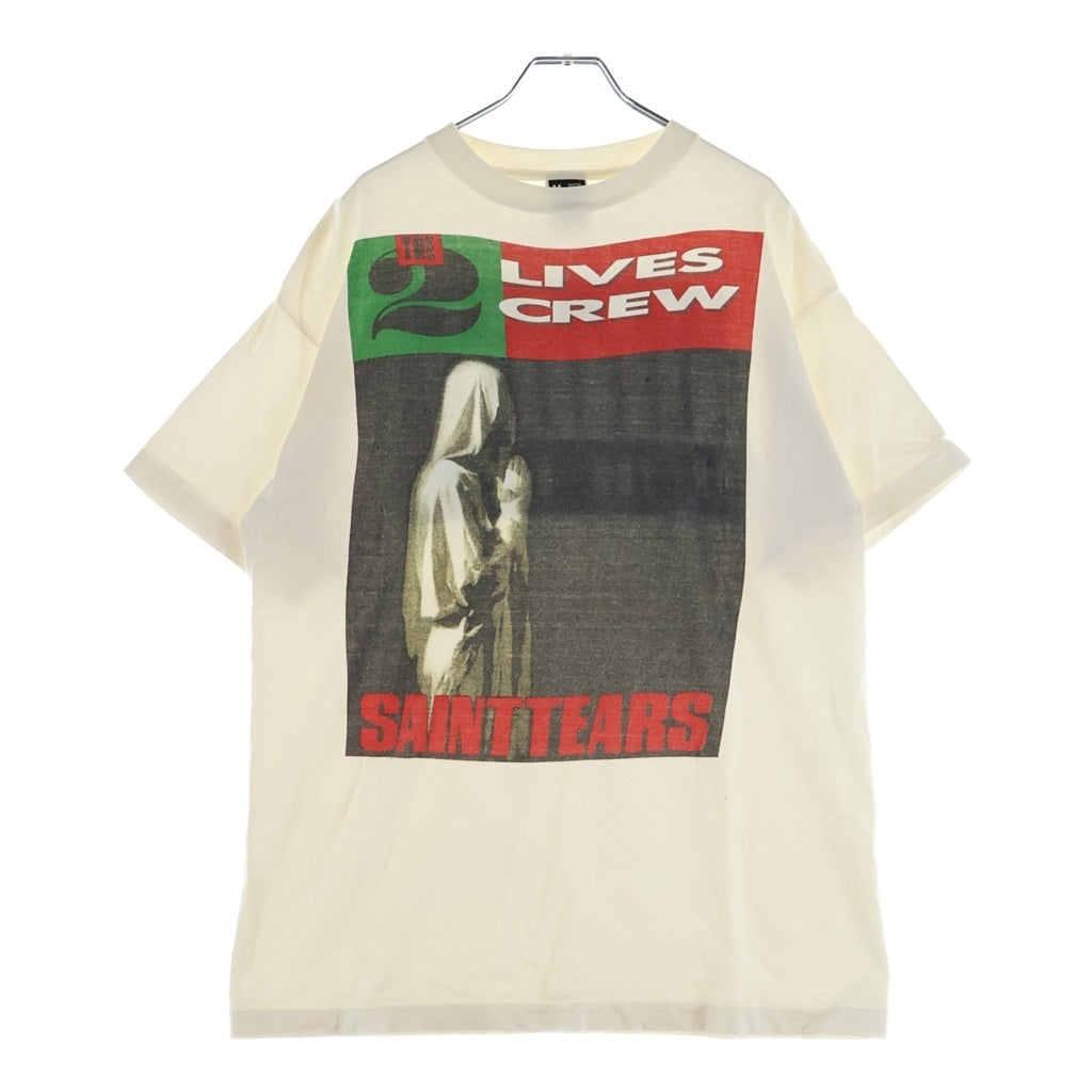 SAINT MICHAEL(セントマイケル) ×DENIM TEARS 24SS DT SS LIVES CREW リーバイスクループリント クルーネック半袖Tシャツ カットソー ホワイト SM-YS8-0000-C01