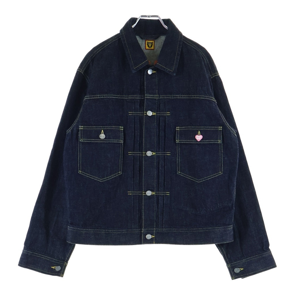 HUMAN MADE(ヒューマンメイド) 22AW ×LIL VERT UZI MADE DENIM JACKET リルウジヴァート ウジ メイド エンブロイダリー デニム ジャケット Gジャン インディゴ XX23JK005