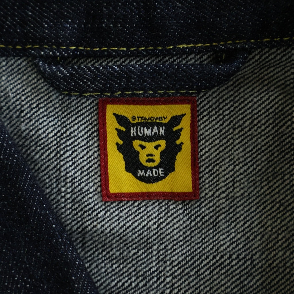 HUMAN MADE(ヒューマンメイド) 22AW ×LIL VERT UZI MADE DENIM JACKET リルウジヴァート ウジ メイド エンブロイダリー デニム ジャケット Gジャン インディゴ XX23JK005