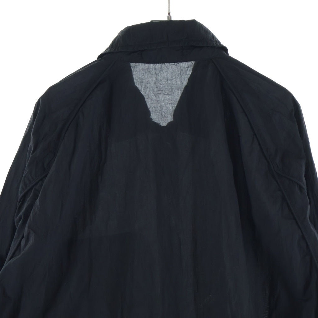 STONE ISLAND(ストーンアイランド) 22SS NYLON GARMENT DYED PACKABLE OVERSHIRT ナイロン ガーメント ダイ パッカブル ジップアップ ロゴワッペン オーバーシャツ ブルゾン ブラック 761512321