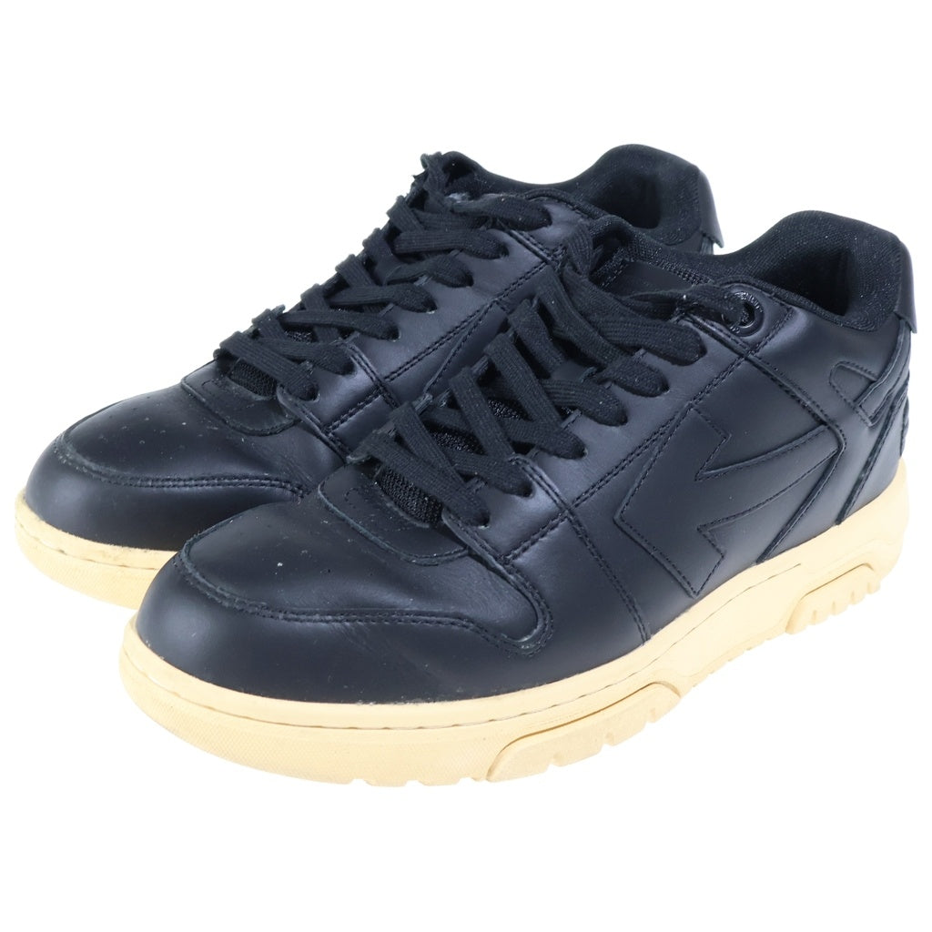 OFF-WHITE(オフホワイト) OUT OF OFFICE アウトオブオフィス レザー ローカットスニーカー ブラック OMIA189F23LEA0011010