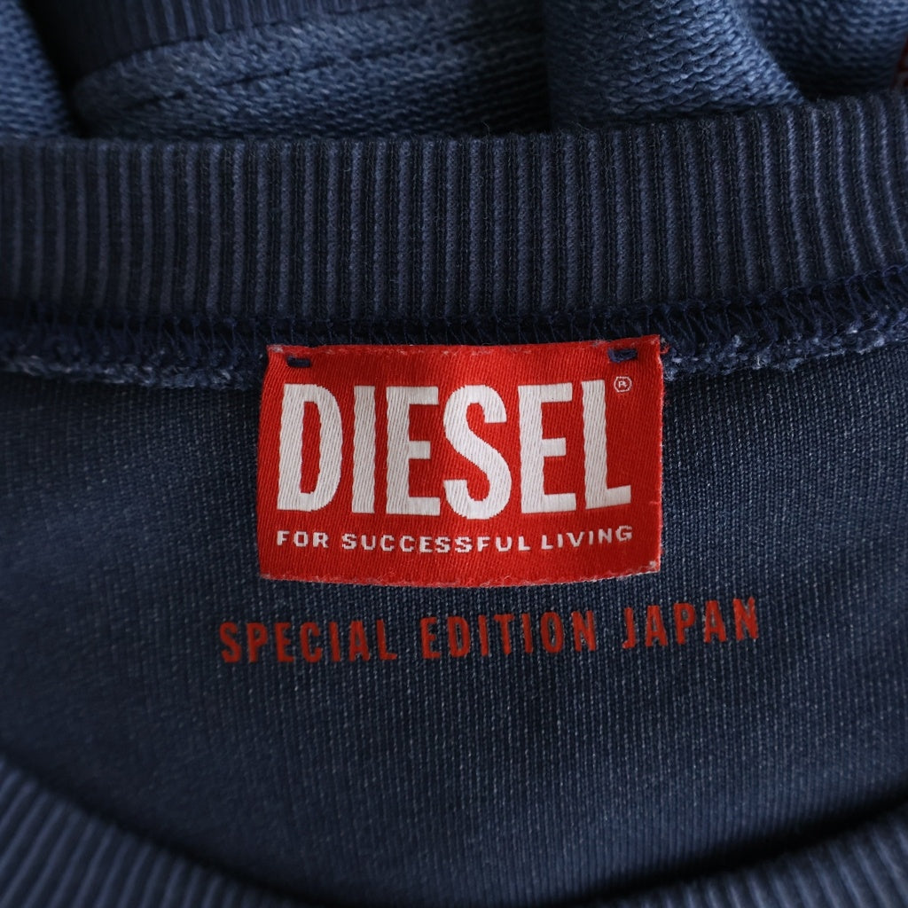 DIESEL(ディーゼル) S-ARON-JP25 限定 ピグメントダイ フェニックスデザイン クルーネックスウェットトレーナー ブルー P01617