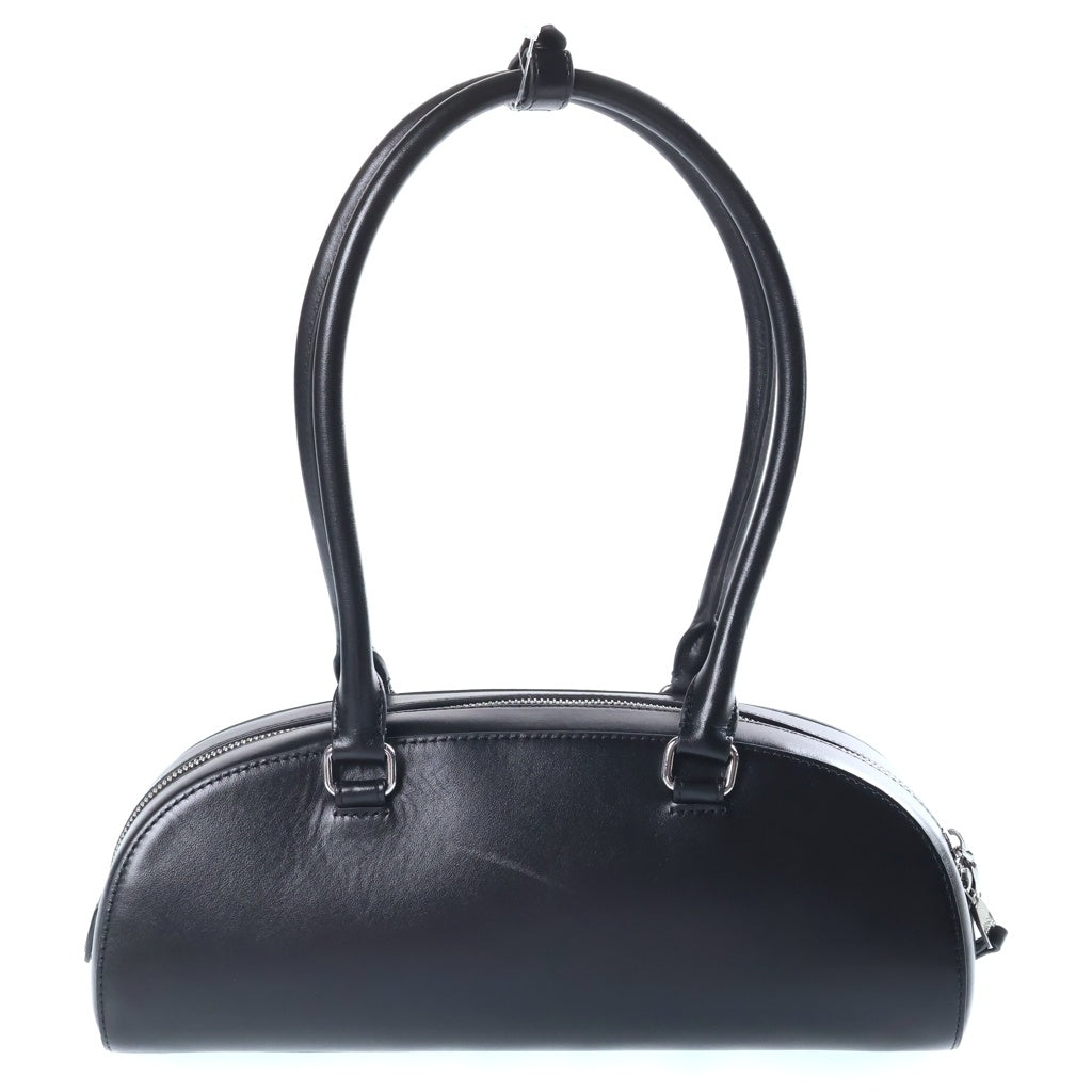 DIESEL(ディーゼル) 1DR DOME CROSSBODY Dロゴ 型押し 2WAY トップハンドル レザークロスボディバッグ ブラック X10369 P8279 レディース