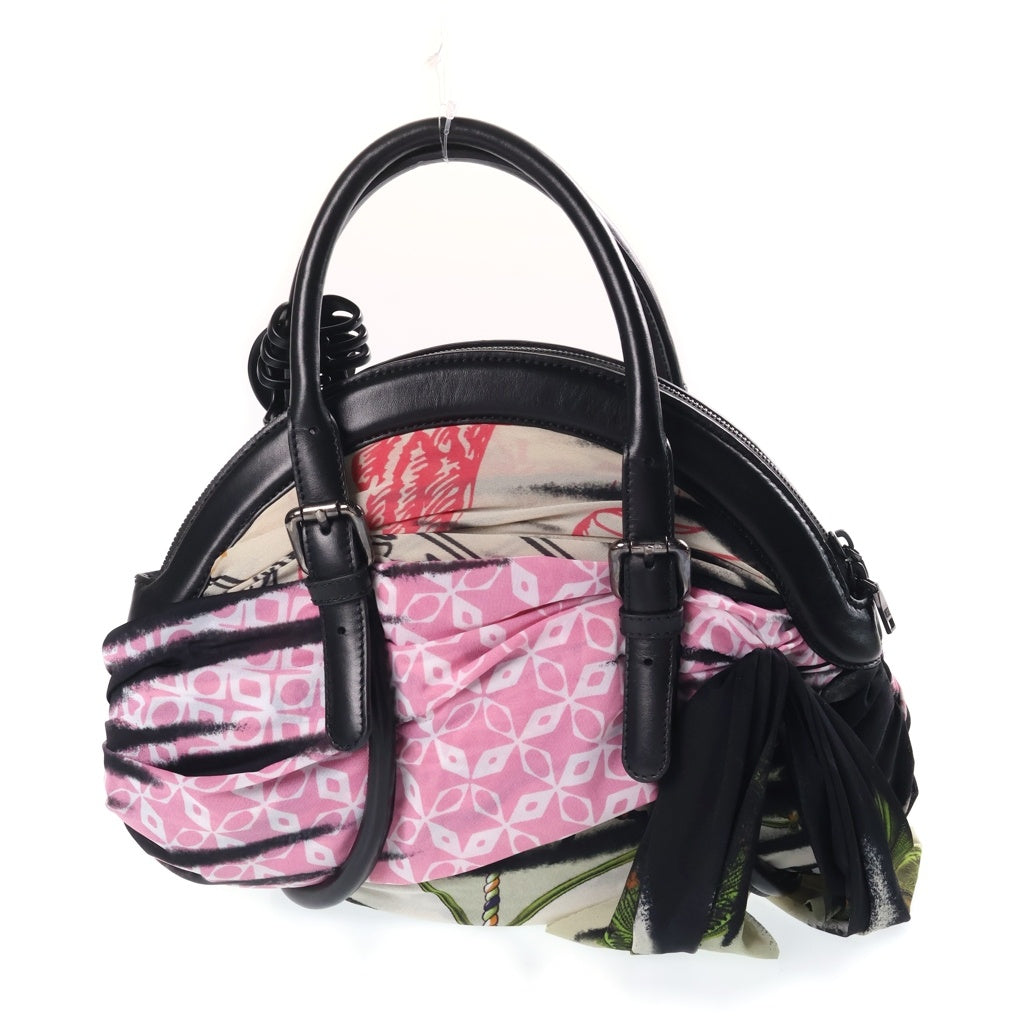DIESEL(ディーゼル) TRASH-D BANDANA HANDBAG バンダナドッキング加工 トップハンドル レザーハンドバッグ マルチカラー