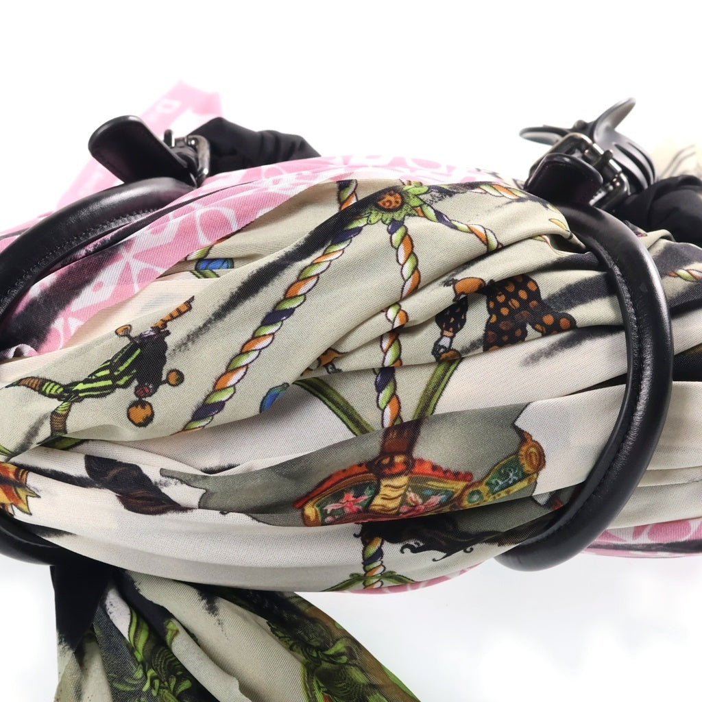 DIESEL(ディーゼル) TRASH-D BANDANA HANDBAG バンダナドッキング加工 トップハンドル レザーハンドバッグ マルチカラー