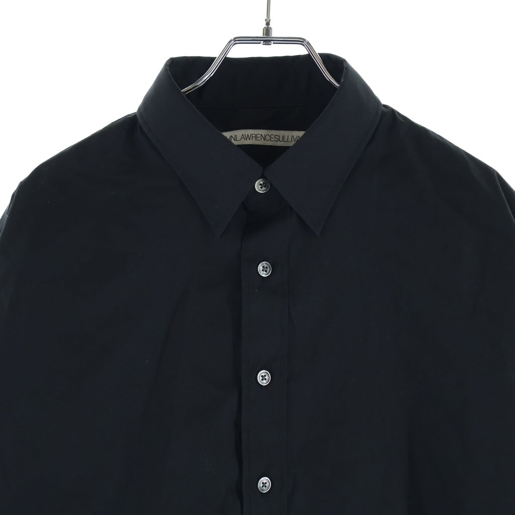 JOHN LAWRENCE SULLIVAN(ジョンローレンスサリバン) 24SS BROADCLOTH CROPPED SHIRT ブロード クロップド 長袖コットンシャツ レディース ブラック 3C007-0224-20