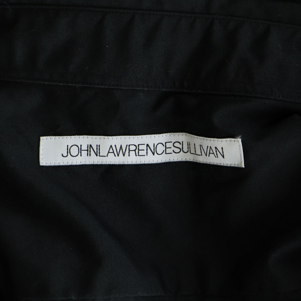 JOHN LAWRENCE SULLIVAN(ジョンローレンスサリバン) 24SS BROADCLOTH CROPPED SHIRT ブロード クロップド 長袖コットンシャツ レディース ブラック 3C007-0224-20