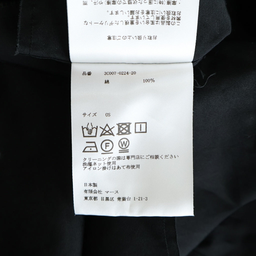 JOHN LAWRENCE SULLIVAN(ジョンローレンスサリバン) 24SS BROADCLOTH CROPPED SHIRT ブロード クロップド 長袖コットンシャツ レディース ブラック 3C007-0224-20
