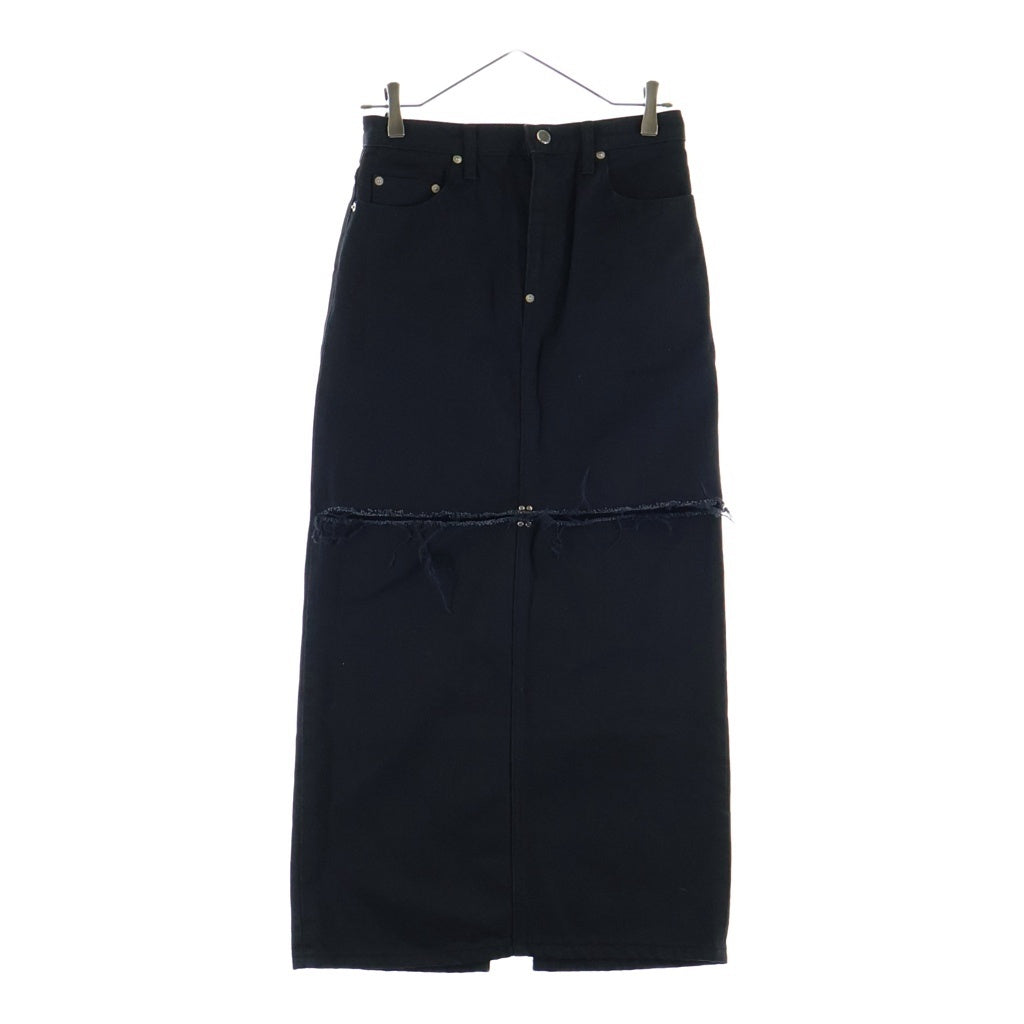 JOHN LAWRENCE SULLIVAN(ジョンローレンスサリバン) 23SS ×STUDIOUS別注 WASHED DENIM CUT-OFF SKIRT ステュディオス ウォッシュド デニム カットオフ ロングスカート レディース 2C025-0623-SW